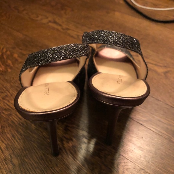 Size 9 Sparkle/ Glitter Silver Pelle Mode Heels - Picture 4 of 9